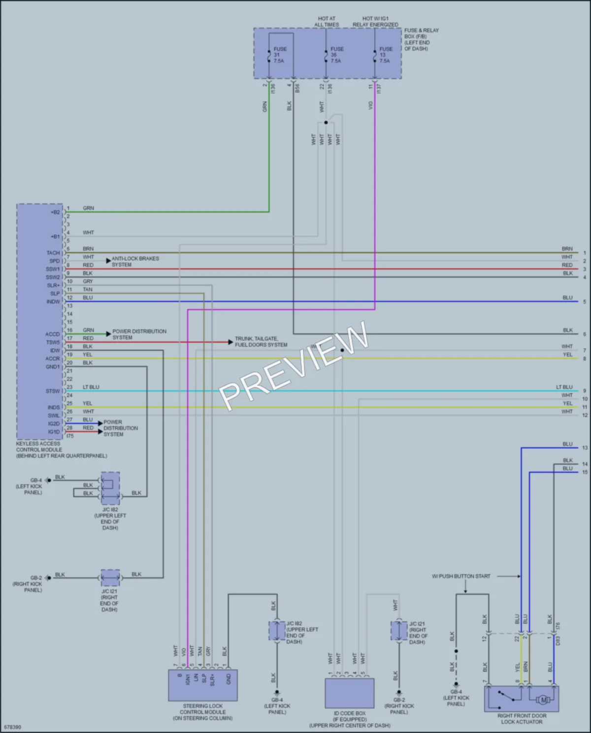 2019 Subaru Forester Power Door Locks wiring diagram preview