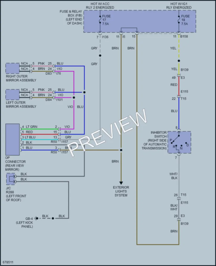 2019 Subaru Forester Power Mirrors wiring diagram preview