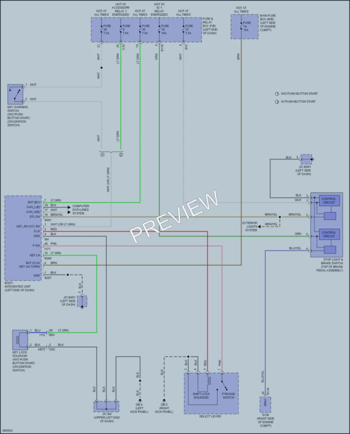 2019 Subaru Forester Shift Interlock wiring diagram preview