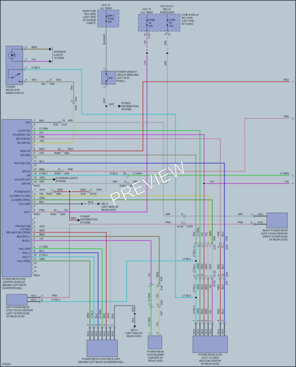 2019 Subaru Forester Trunk Tailgate Fuel Door wiring diagram preview