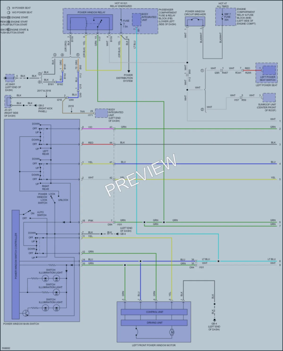 2019 Subaru Impreza Power Windows wiring diagram preview