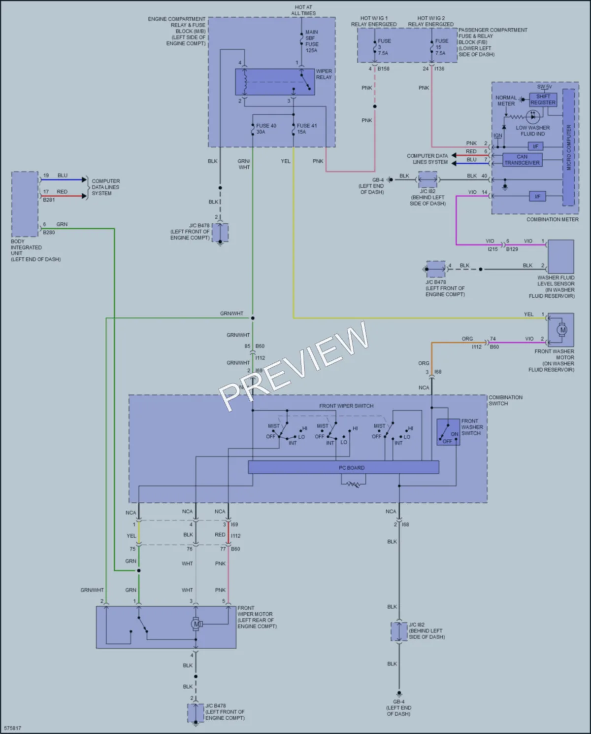 2019 Subaru Impreza Wiper Washer wiring diagram preview