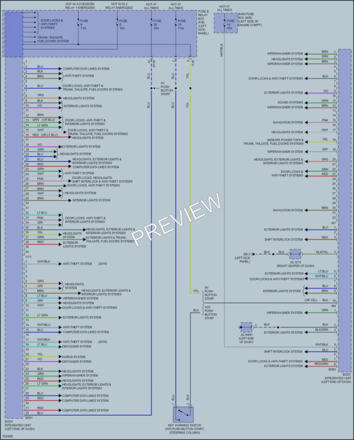 2019 Subaru Legacy Body Control Modules wiring diagram preview