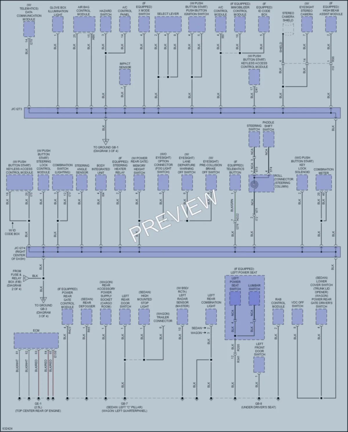 2019 Subaru Legacy Ground Distribution wiring diagram preview