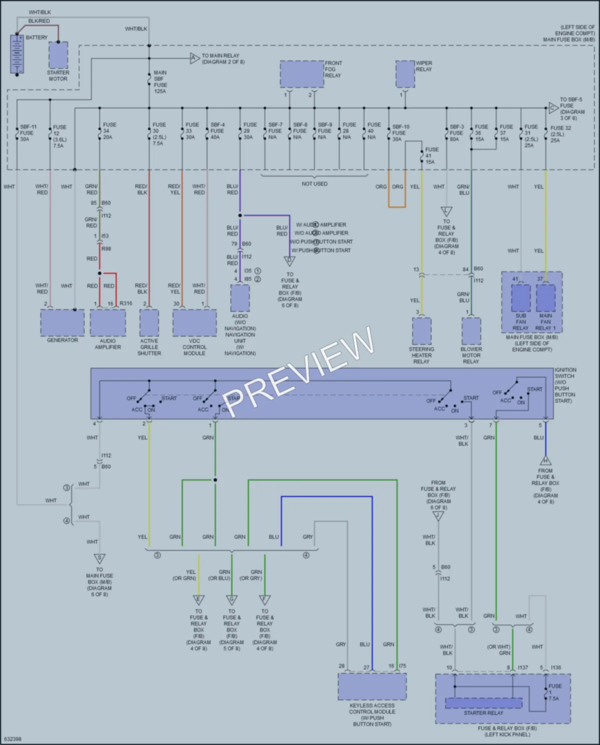 2019 Subaru Legacy Power Distribution wiring diagram preview