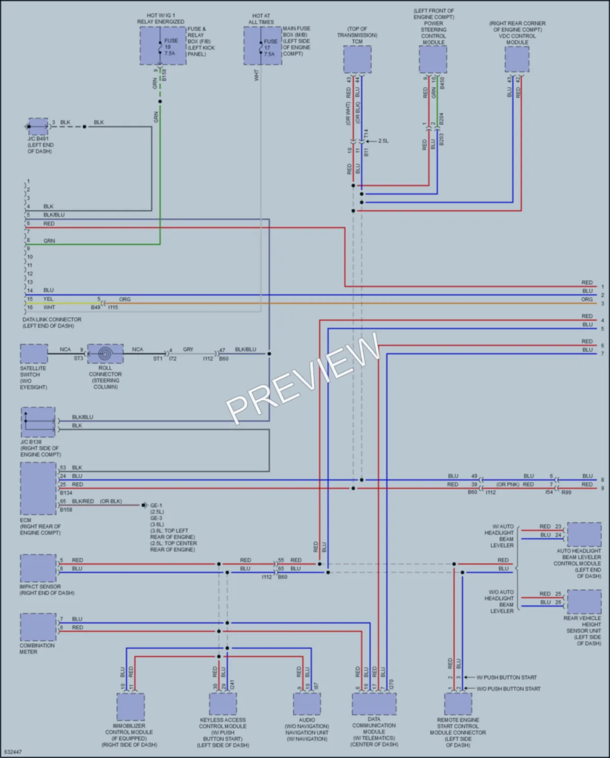 2019 Subaru Outback Computer Data Lines wiring diagram preview