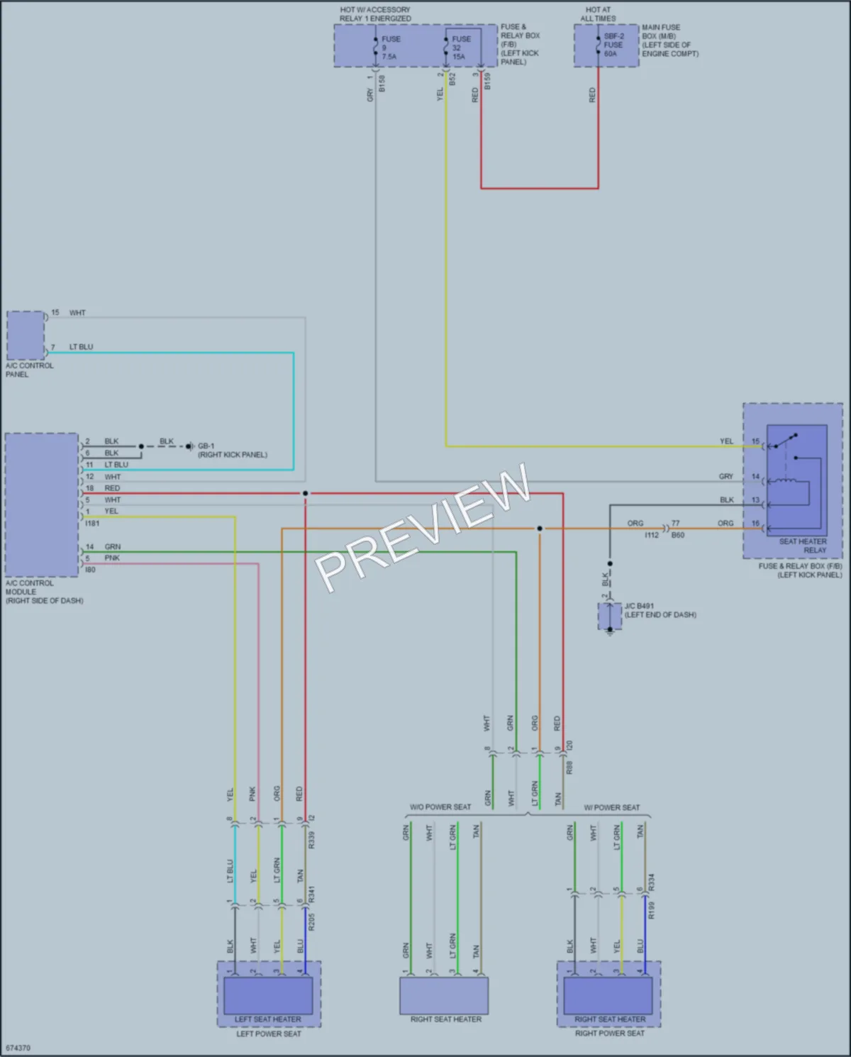2019 Subaru Outback Power Seats wiring diagram preview