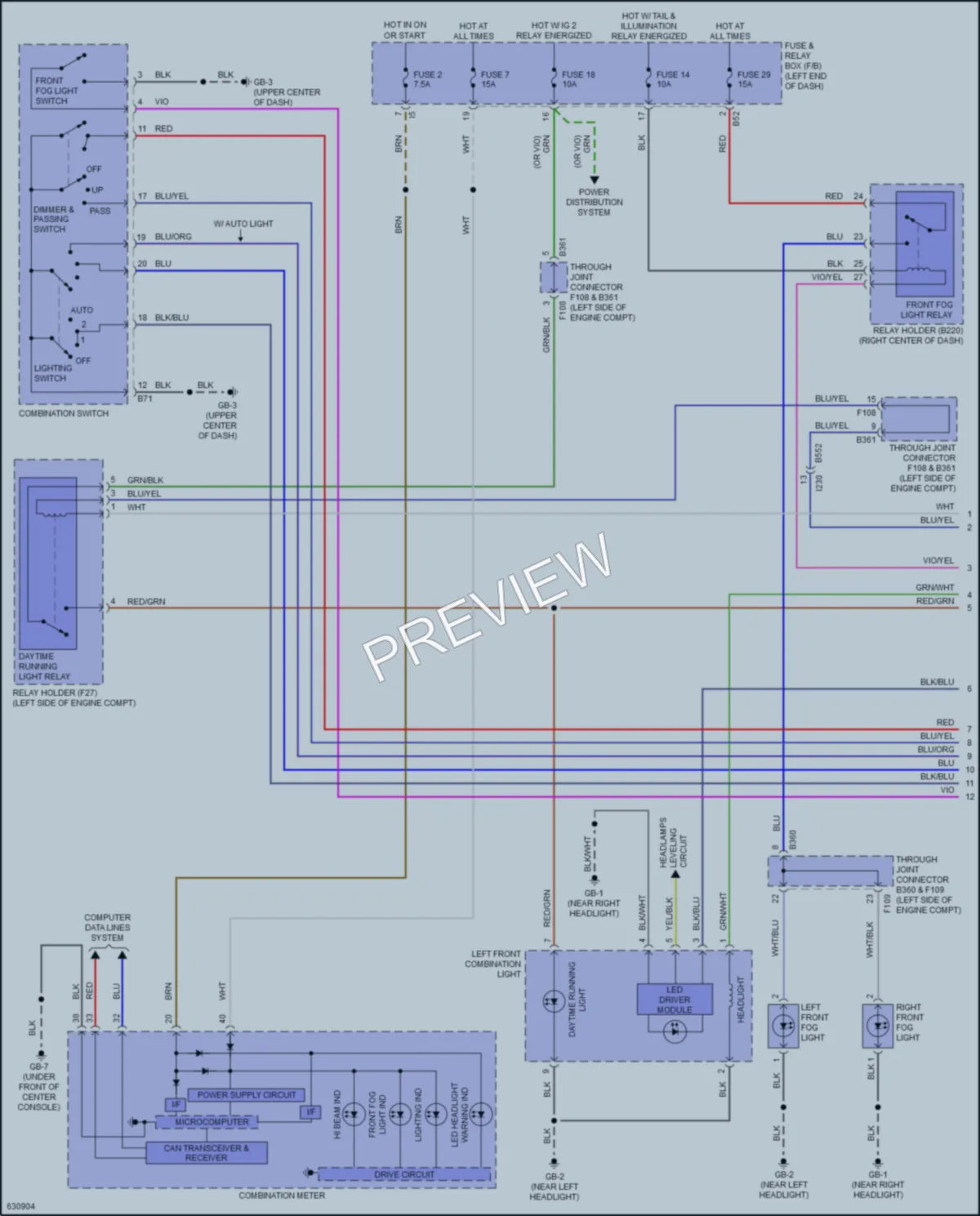 2019 Subaru WRX Headlights wiring diagram preview