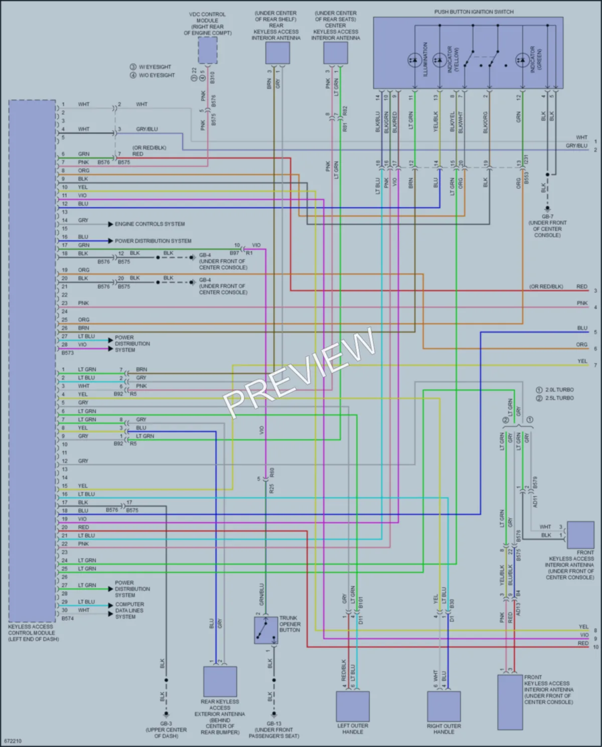 2019 Subaru WRX Power Door Locks wiring diagram preview