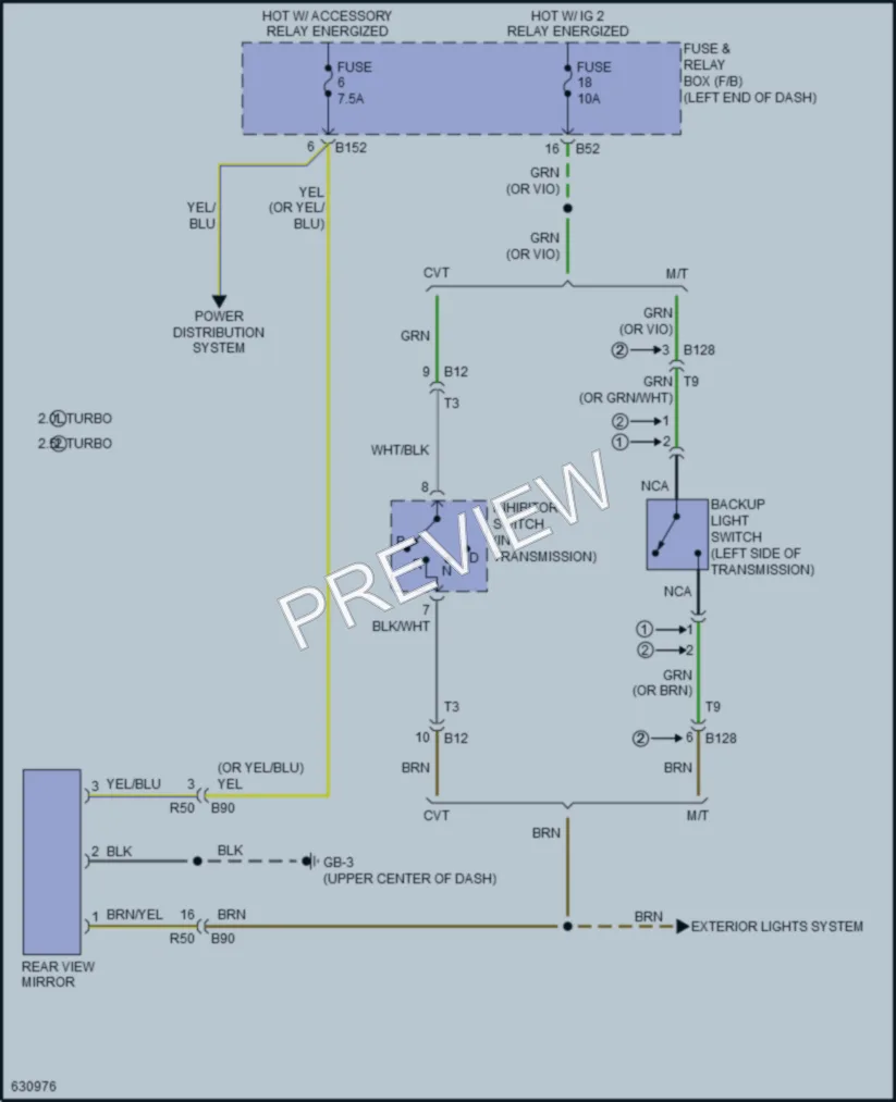 2019 Subaru WRX Power Mirrors wiring diagram preview