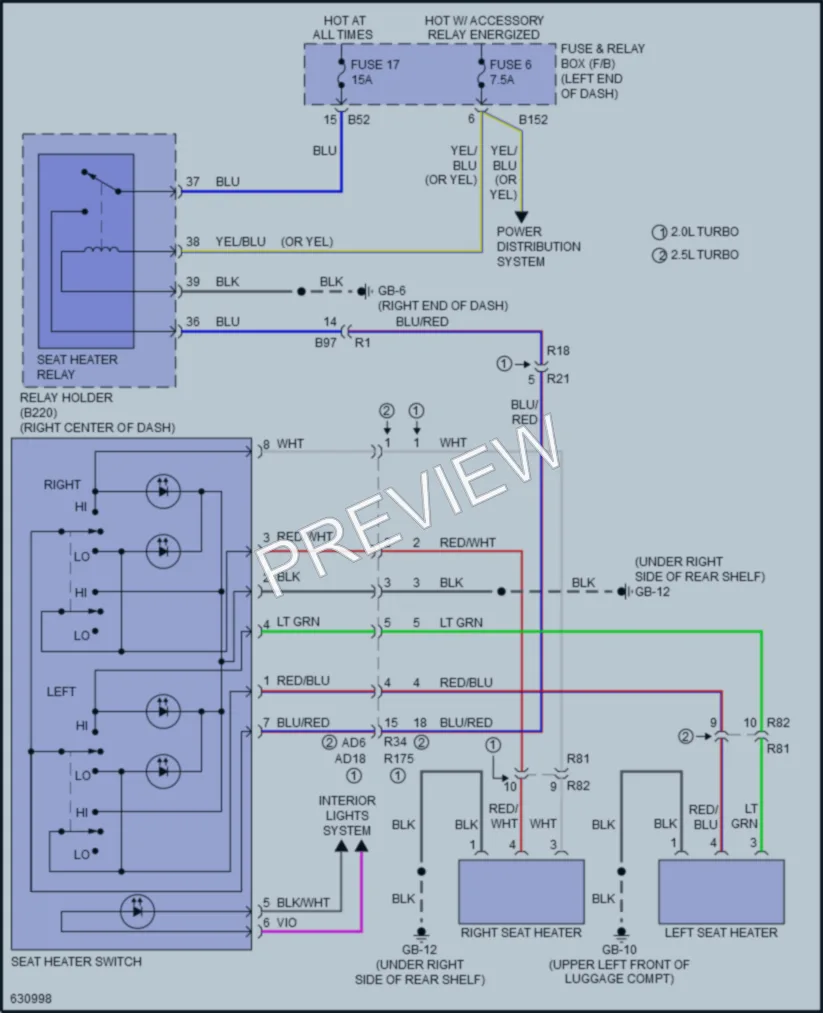 2019 Subaru WRX Power Seats wiring diagram preview
