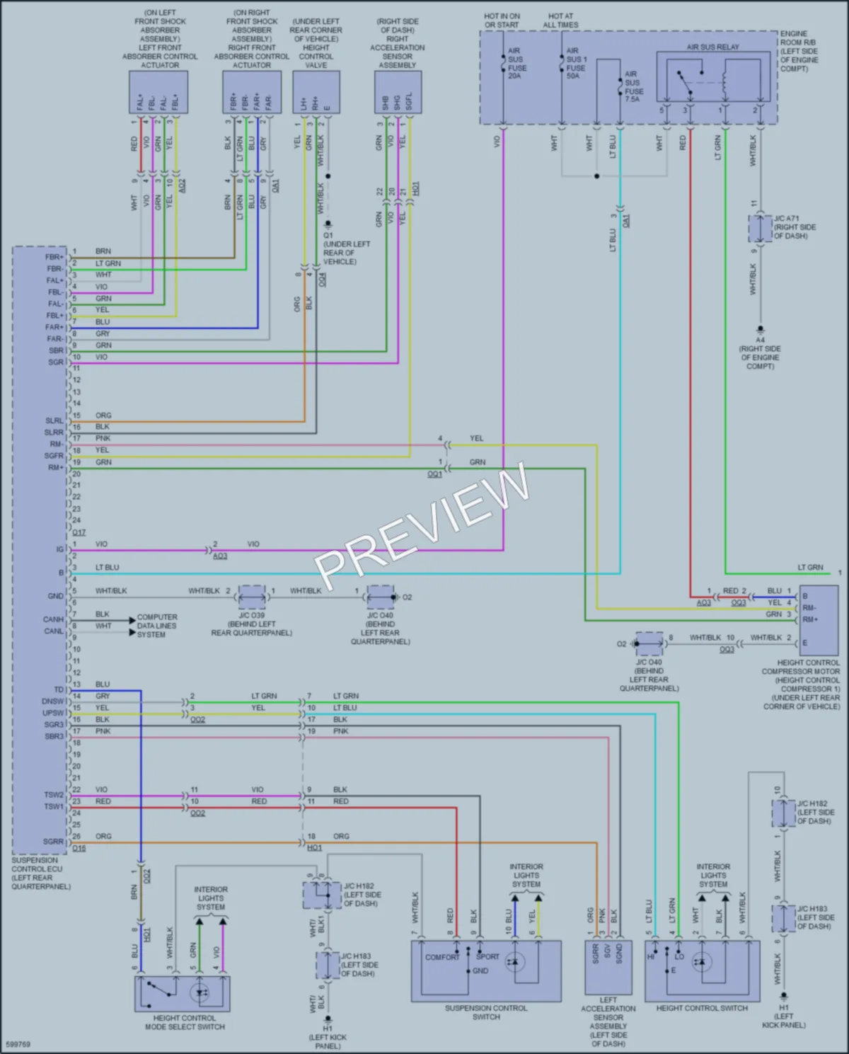 2019 Toyota Sequoia Electronic Suspension wiring diagram preview