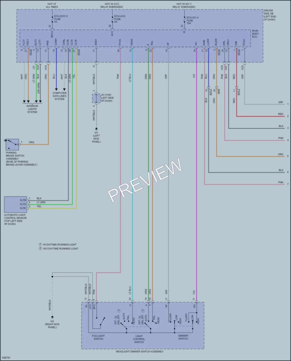 2019 Toyota Sequoia Headlights wiring diagram preview