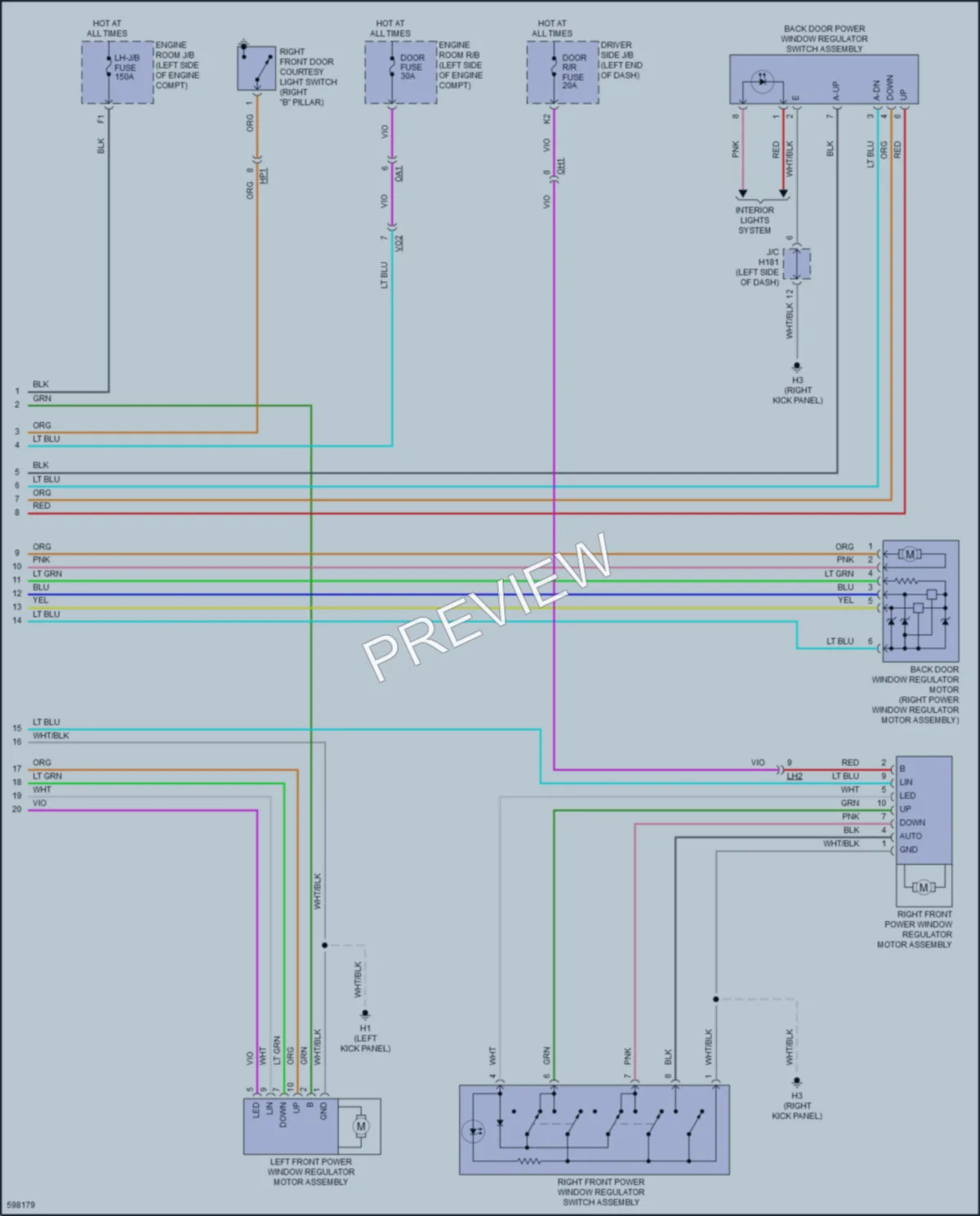2019 Toyota Sequoia Power Windows wiring diagram preview