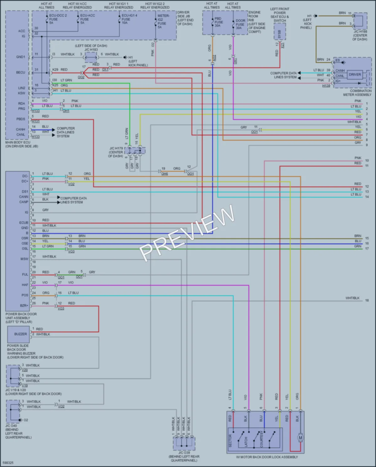 2019 Toyota Sequoia Trunk Tailgate Fuel Door wiring diagram preview