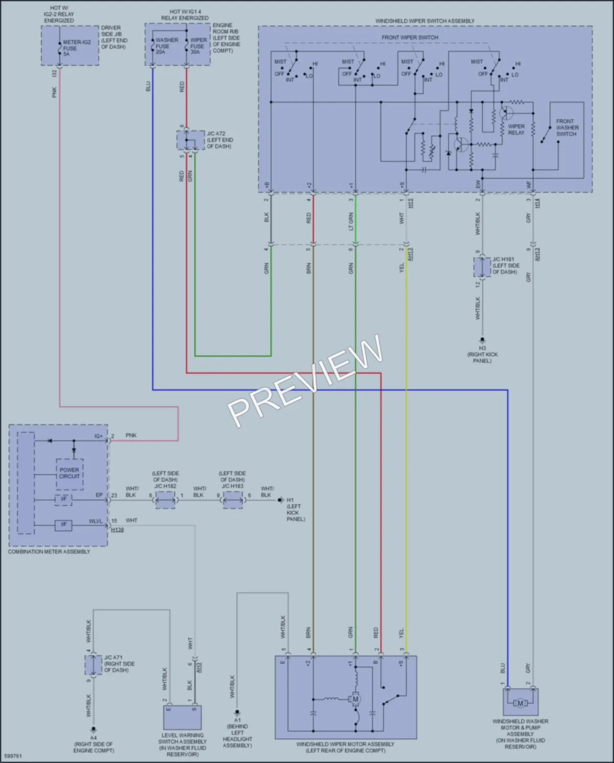 2019 Toyota Sequoia Wiper Washer wiring diagram preview