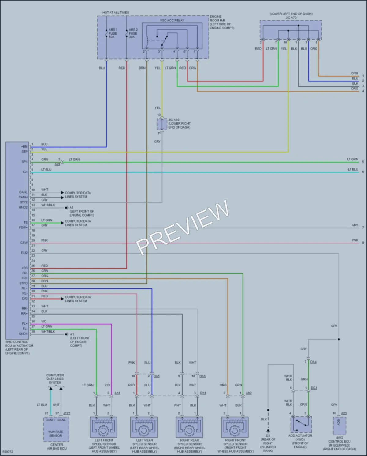 2019 Toyota Tundra Anti Lock Brakes wiring diagram preview