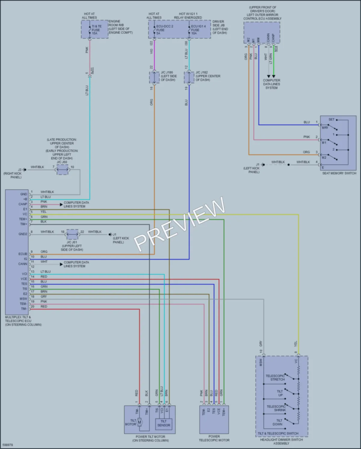 2019 Toyota Tundra Memory Systems wiring diagram preview