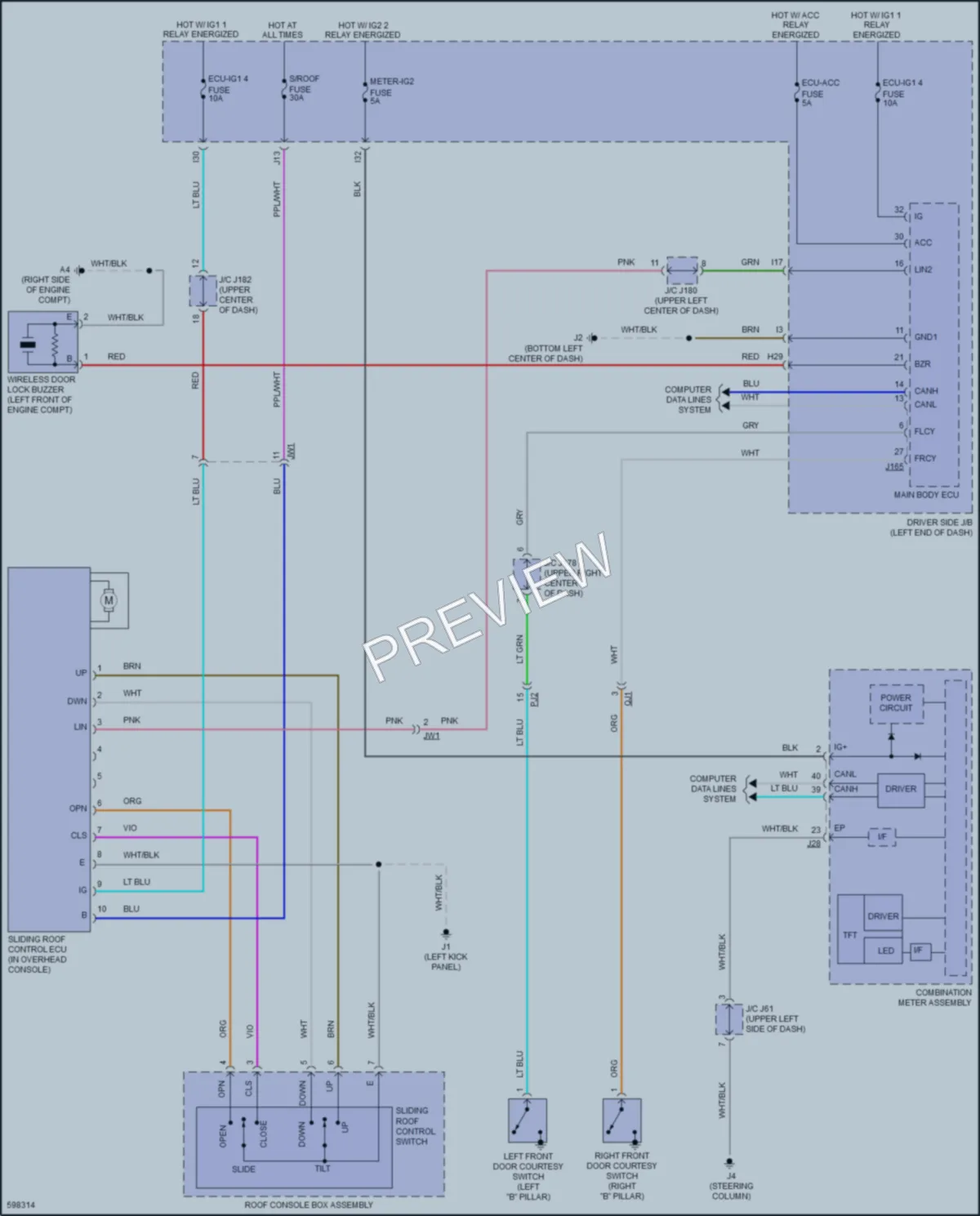 2019 Toyota Tundra Power Top Sunroof wiring diagram preview