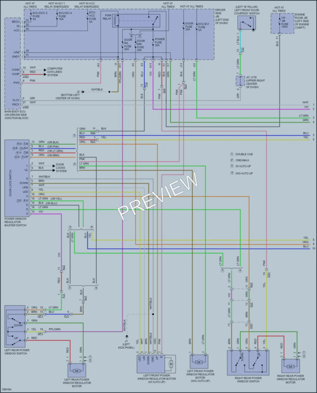 2019 Toyota Tundra Power Windows wiring diagram preview