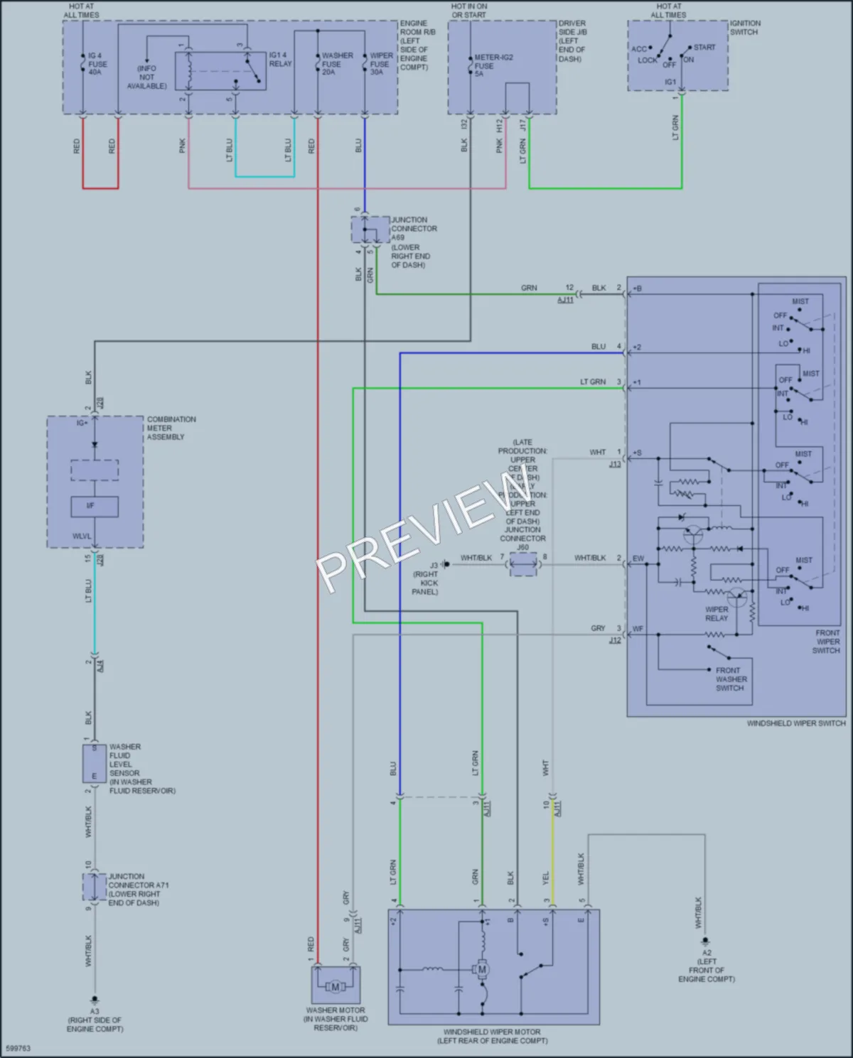 2019 Toyota Tundra Wiper Washer wiring diagram preview