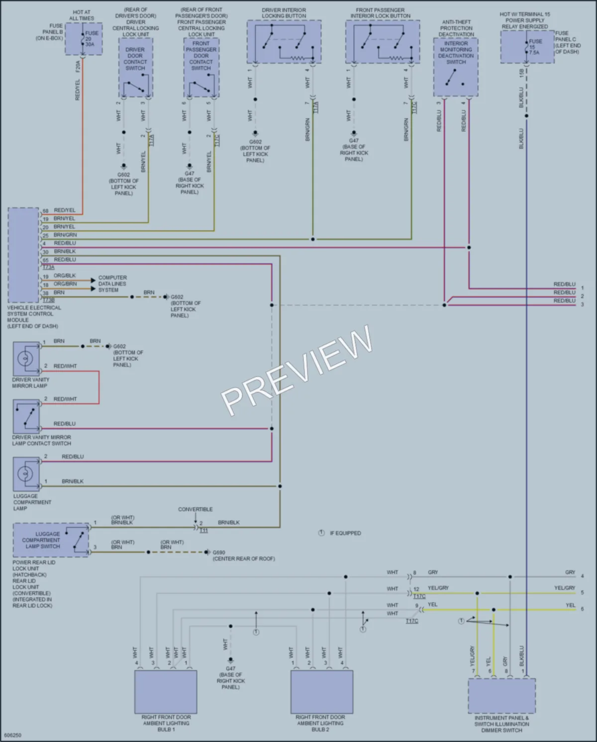 2019 Volkswagen Beetle Interior Lights wiring diagram preview
