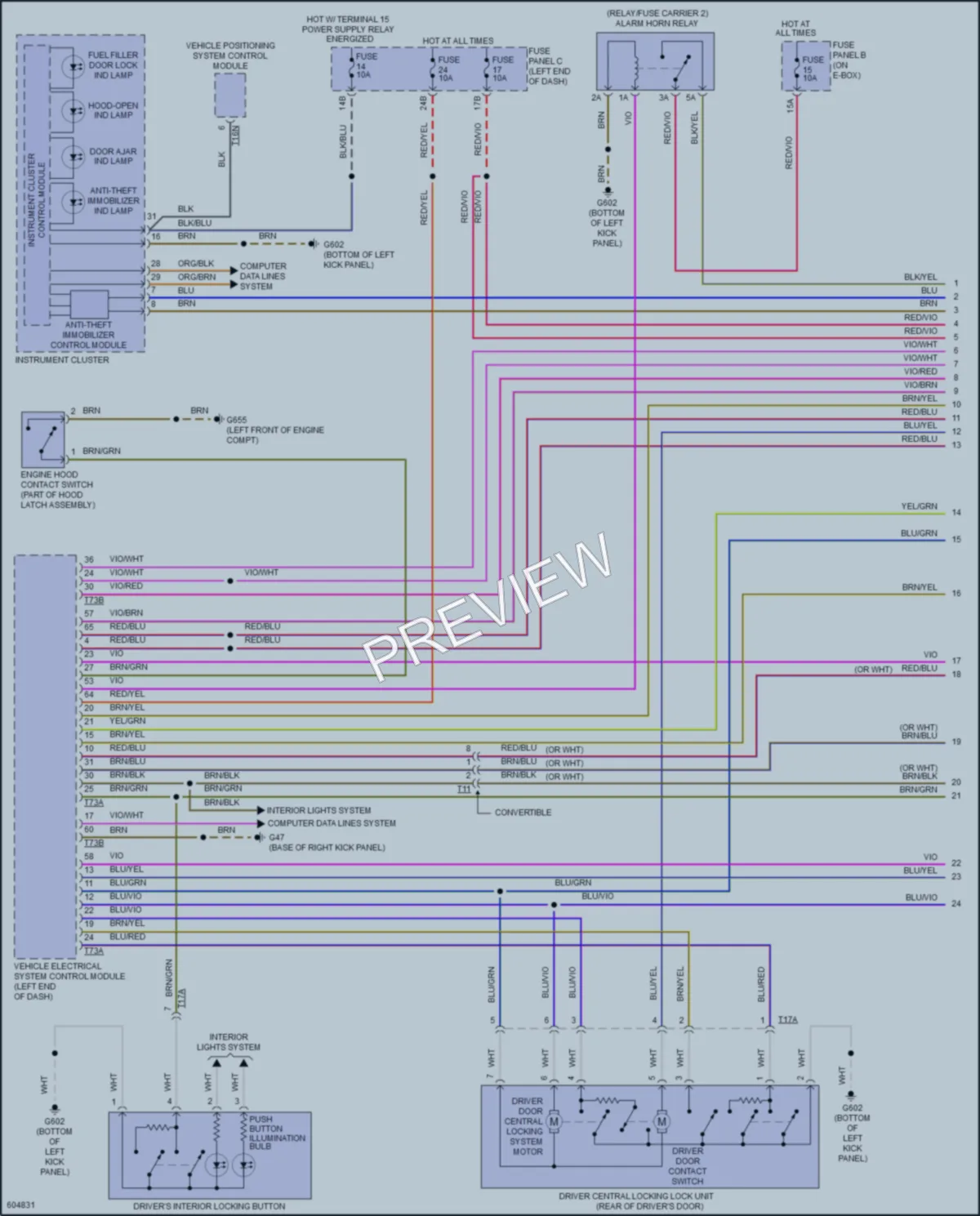 2019 Volkswagen Beetle Power Door Locks wiring diagram preview
