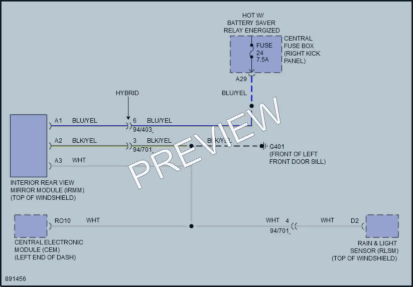 2019 Volvo S60PlugIn Power Mirrors wiring diagram preview
