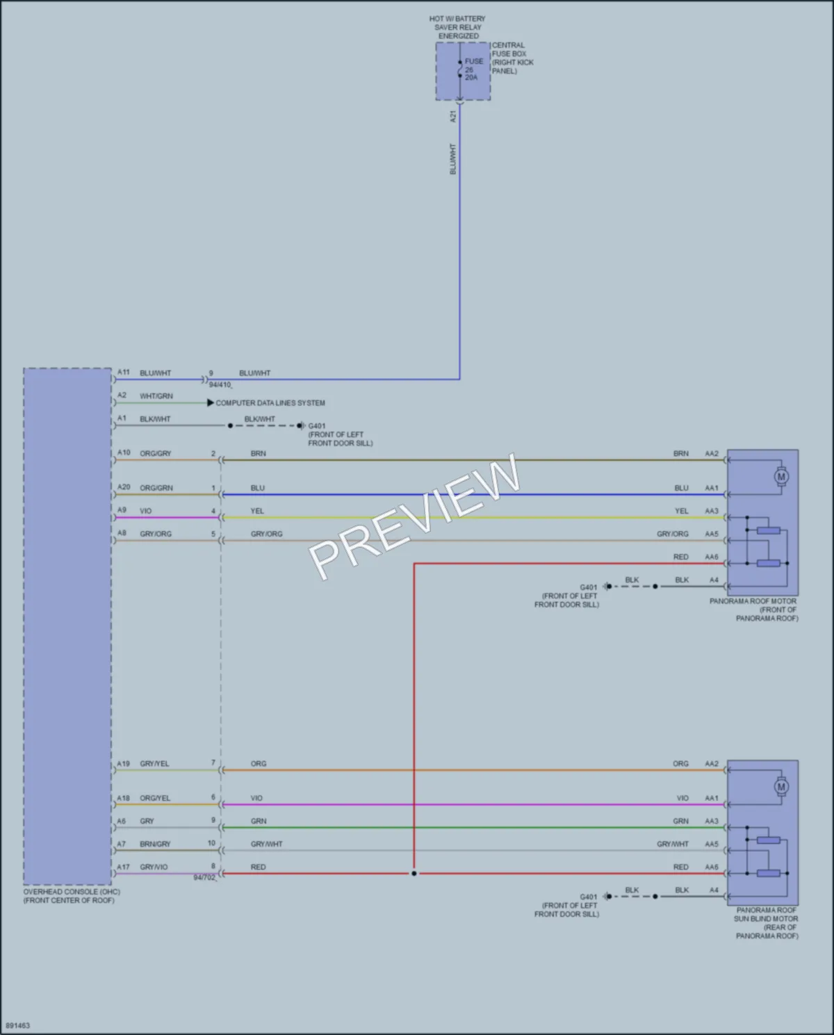 2019 Volvo S60PlugIn Power Top Sunroof wiring diagram preview