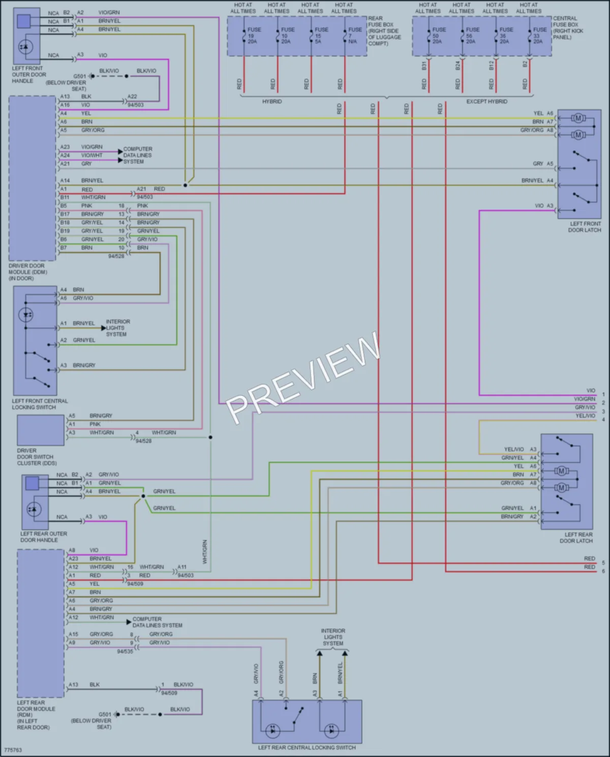 2019 Volvo XC90PlugIn Anti Theft wiring diagram preview