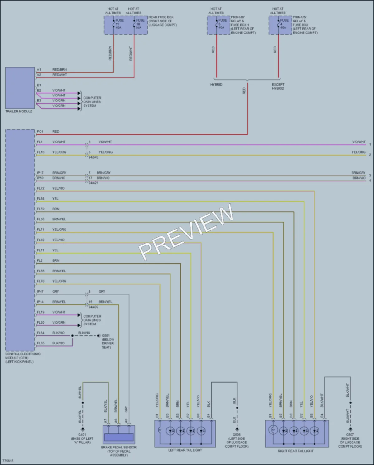 2019 Volvo XC90PlugIn Exterior Lights wiring diagram preview