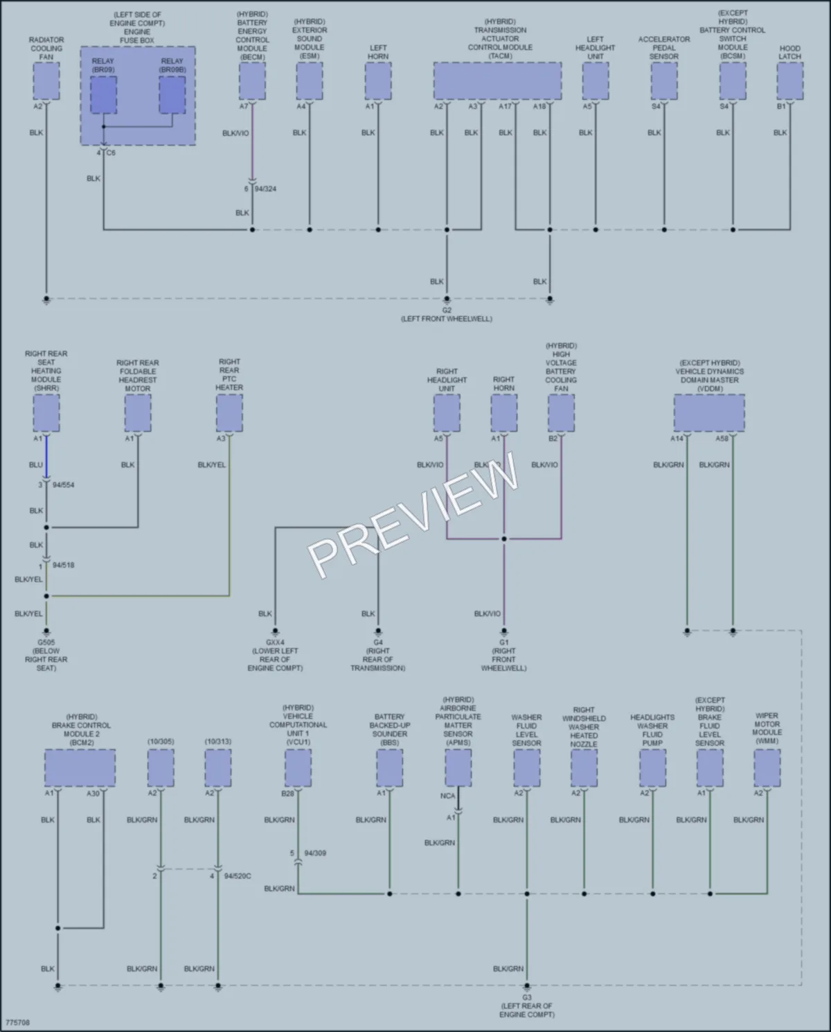 2019 Volvo XC90PlugIn Ground Distribution wiring diagram preview