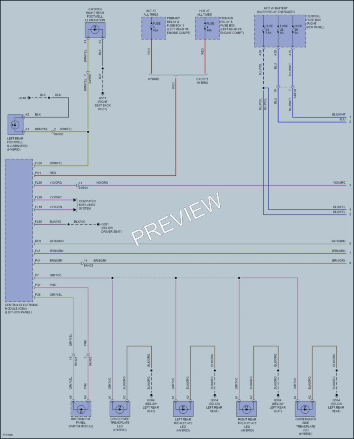 2019 Volvo XC90PlugIn Interior Lights wiring diagram preview