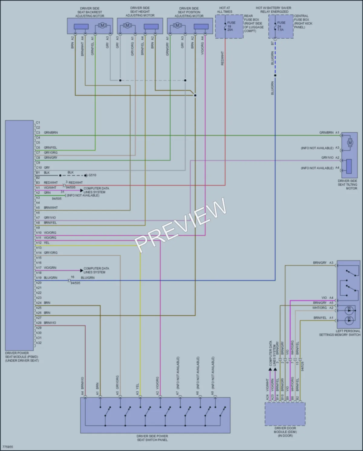 2019 Volvo XC90PlugIn Memory Systems wiring diagram preview