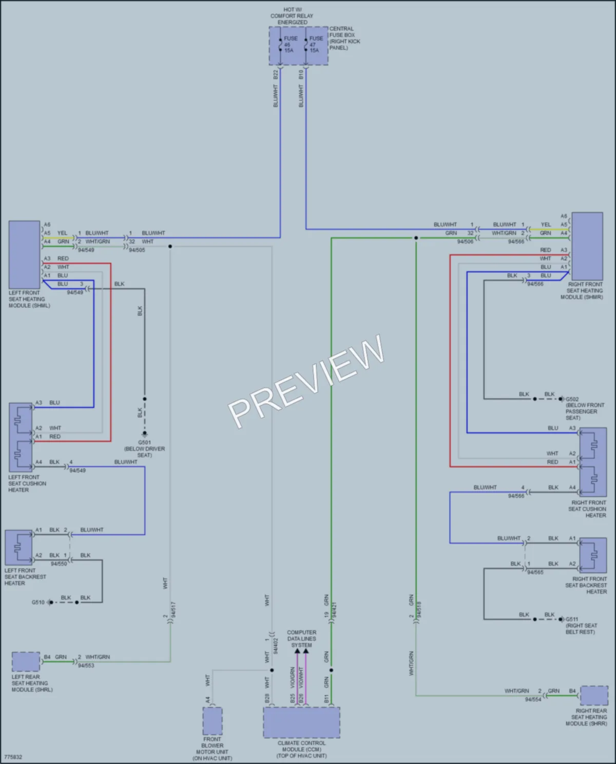 2019 Volvo XC90PlugIn Power Seats wiring diagram preview