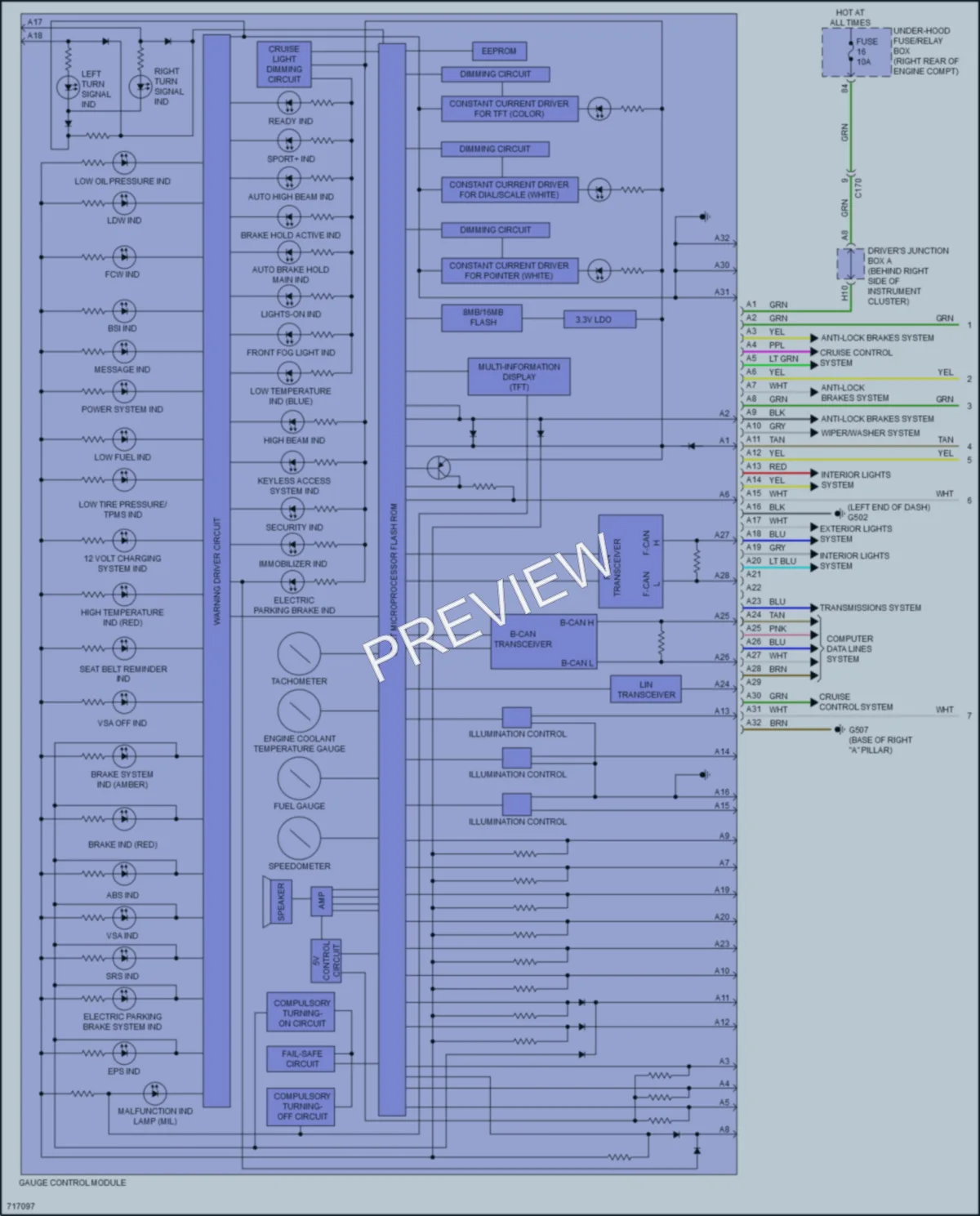 2020 Acura MDX Instrument Cluster wiring diagram preview