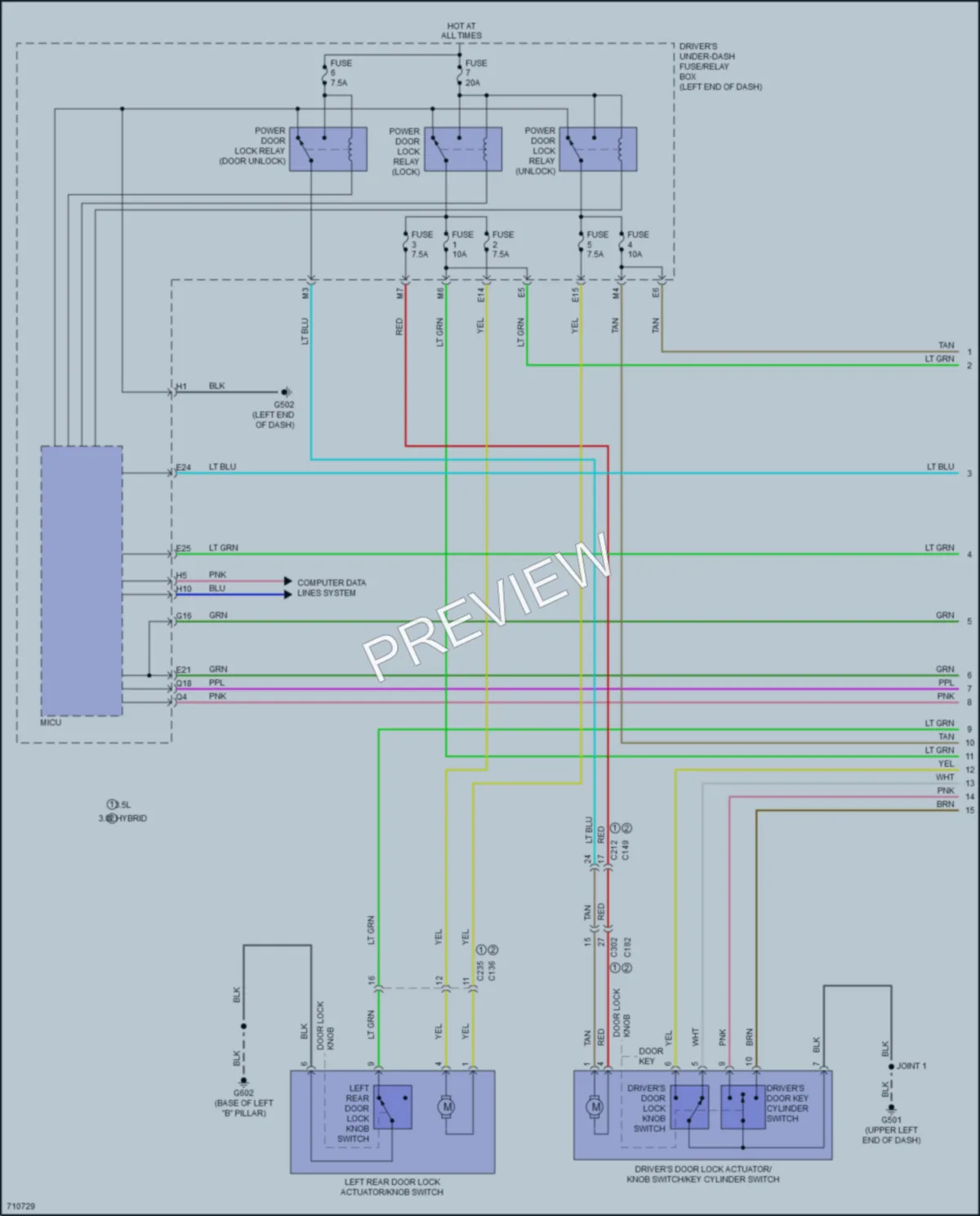 2020 Acura MDX Power Door Locks wiring diagram preview