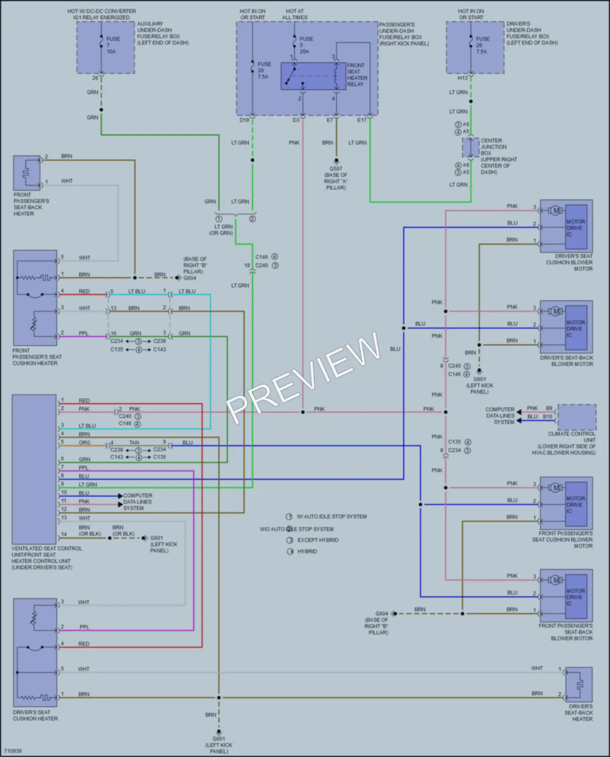 2020 Acura MDX Power Seats wiring diagram preview