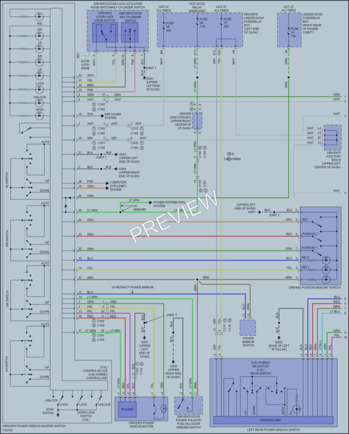 2020 Acura MDX Power Windows wiring diagram preview