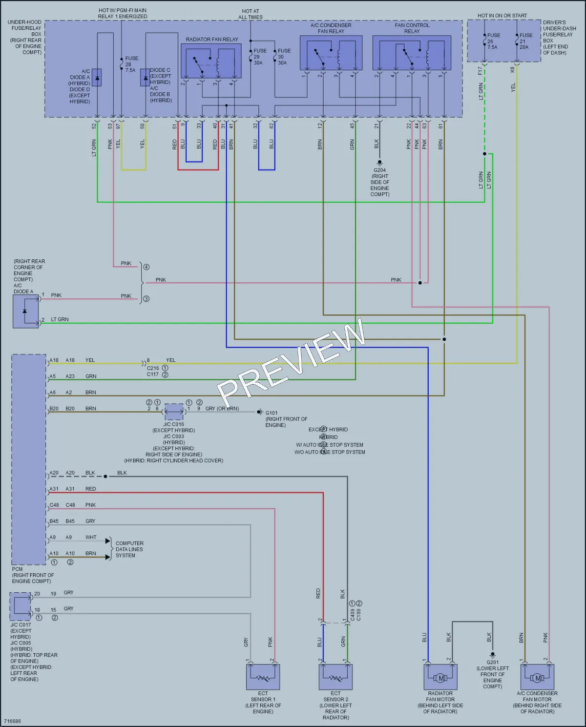 2020 Acura MDXSportHybrid Cooling Fan wiring diagram preview