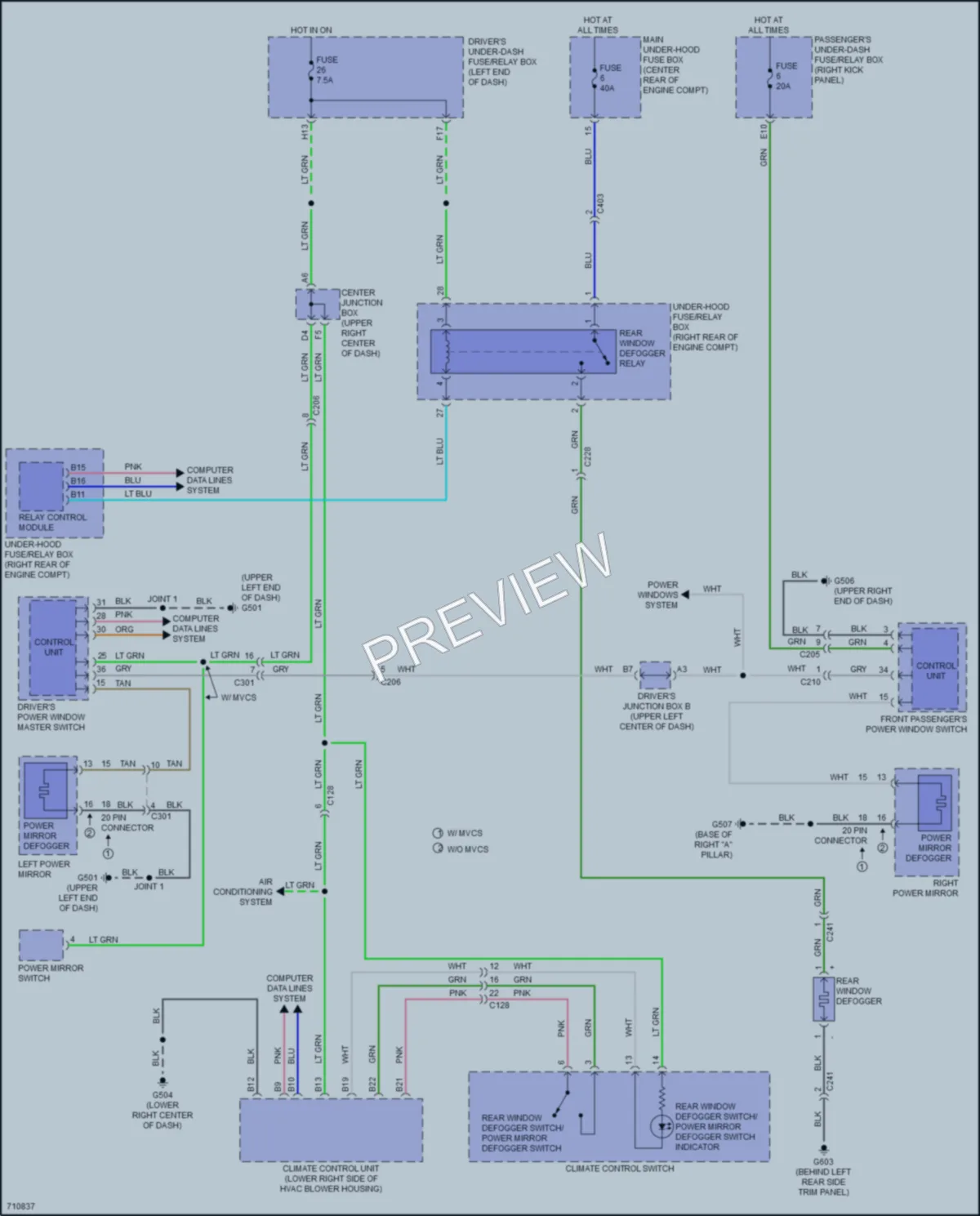 2020 Acura MDXSportHybrid Defoggers wiring diagram preview