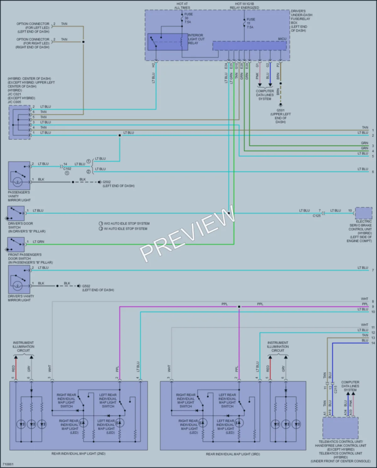 2020 Acura MDXSportHybrid Interior Lights wiring diagram preview