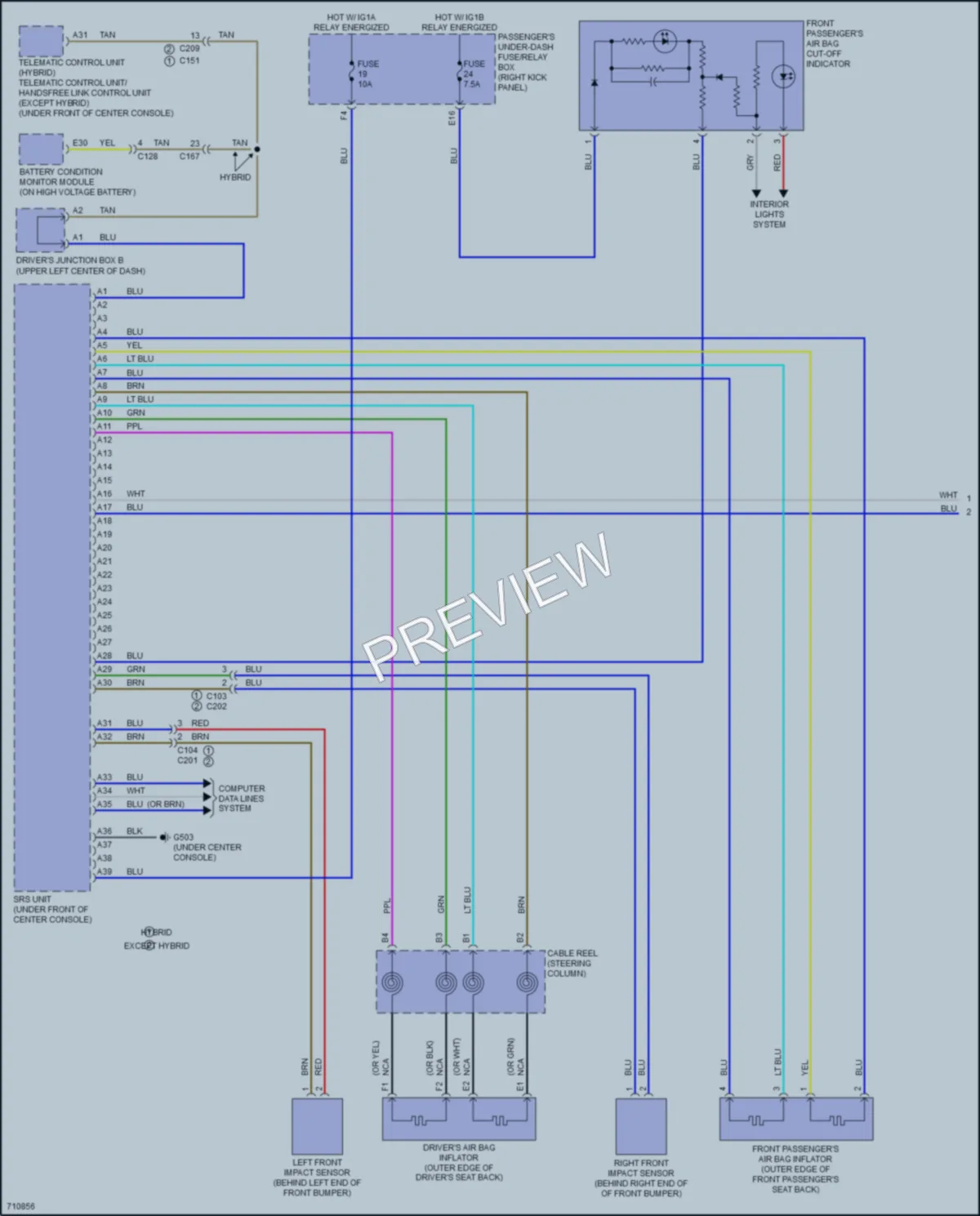 2020 Acura MDXSportHybrid Supplemental Restraints wiring diagram preview