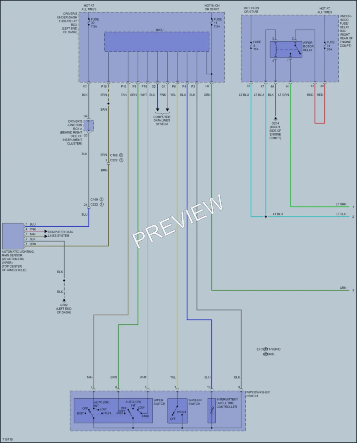 2020 Acura MDXSportHybrid Wiper Washer wiring diagram preview