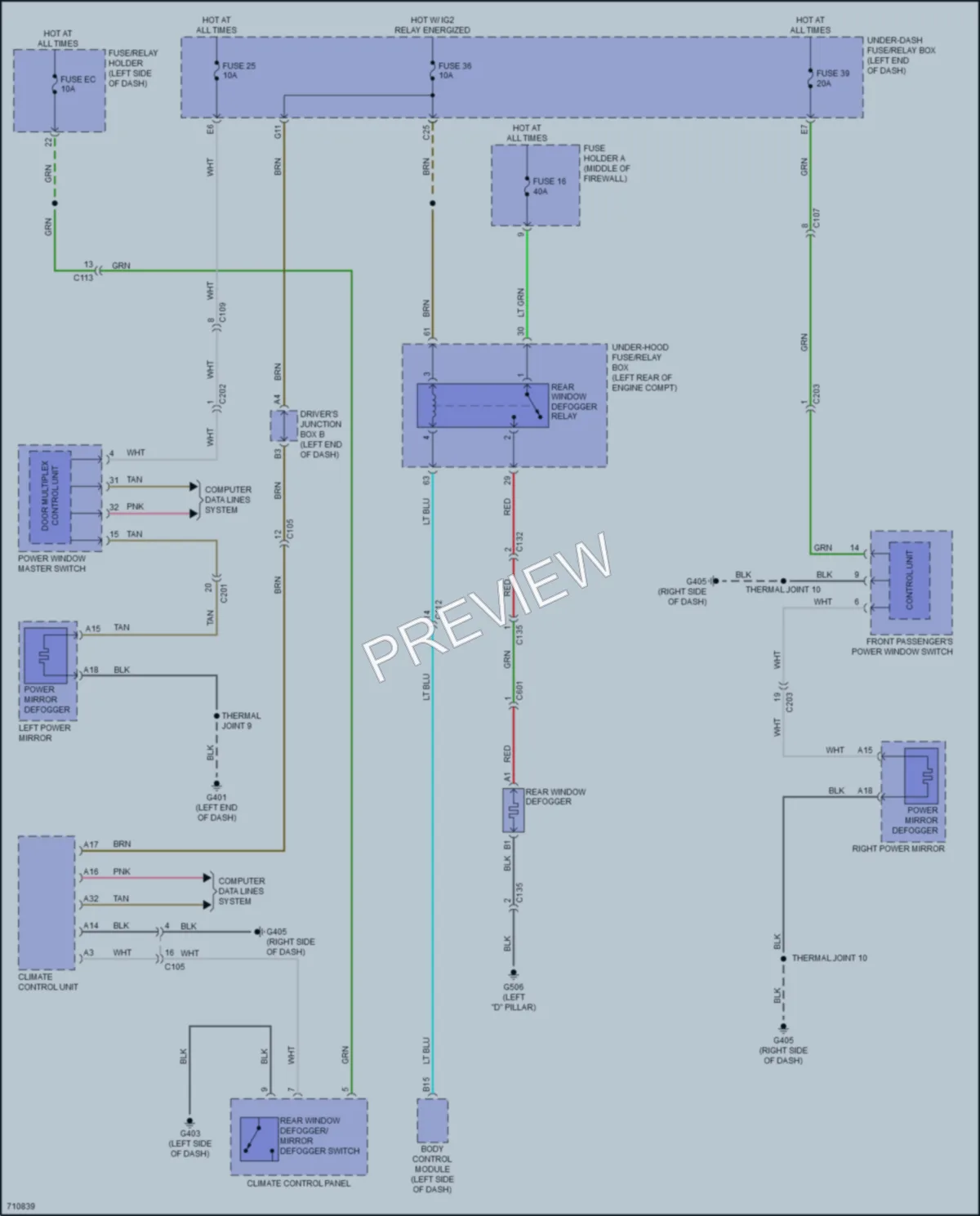 2020 Acura RDX Defoggers wiring diagram preview