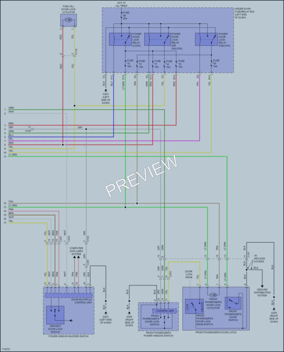 2020 Acura RDX Power Door Locks wiring diagram preview