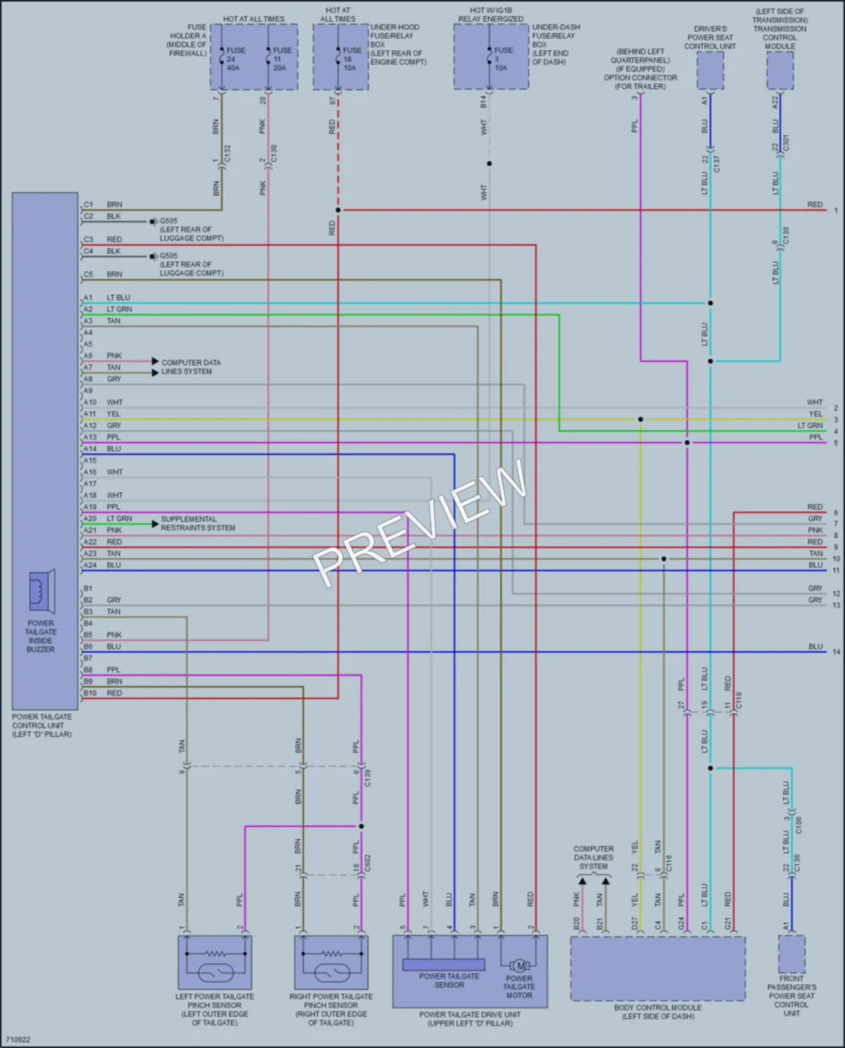 2020 Acura RDX Trunk Tailgate Fuel Door wiring diagram preview