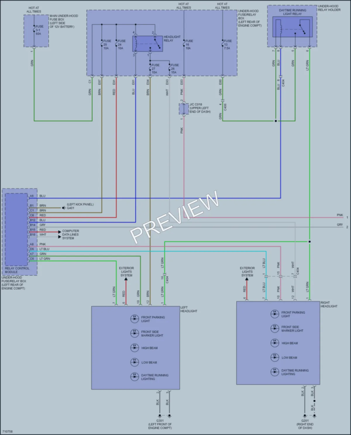 2020 Acura RLX Headlights wiring diagram preview