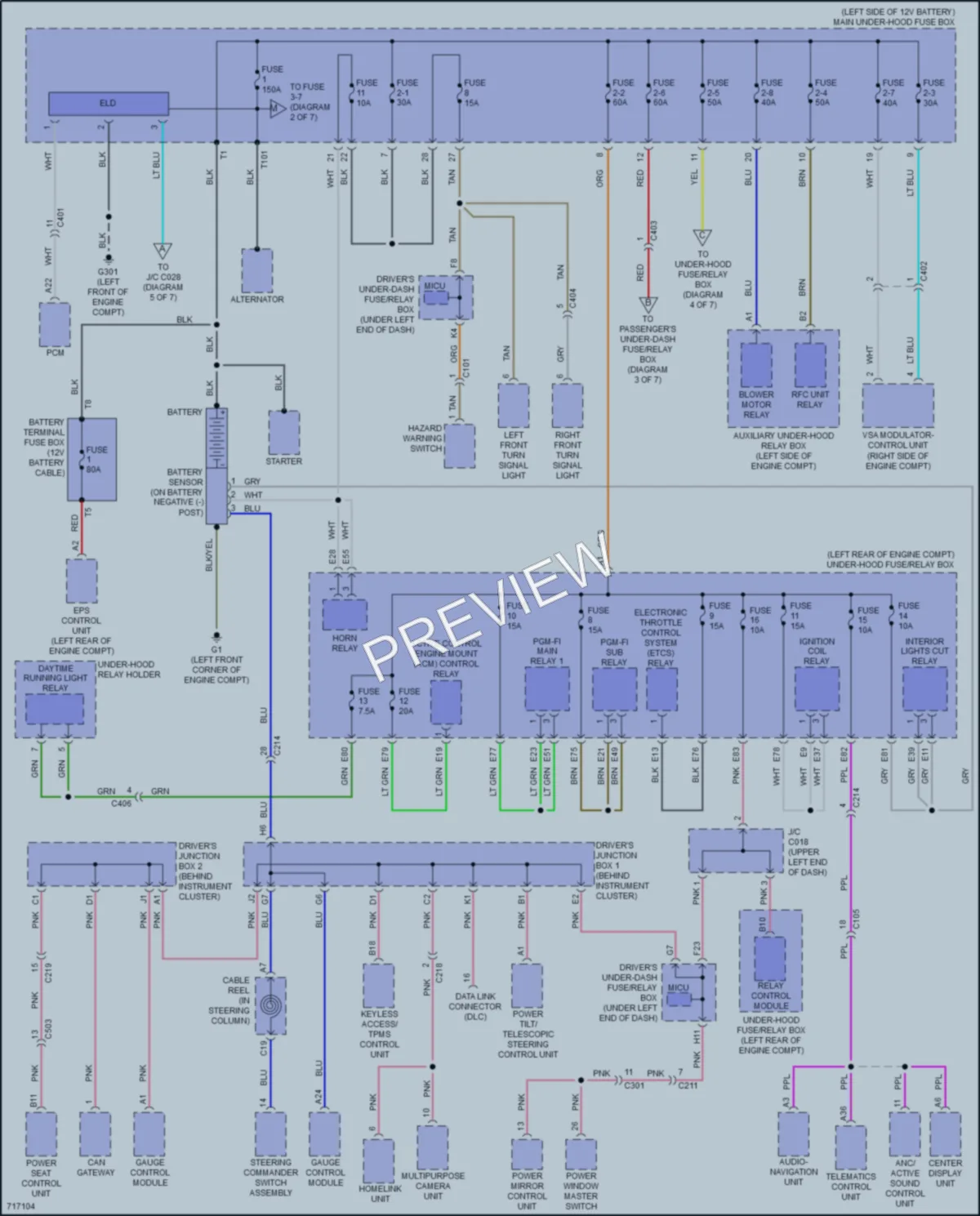 2020 Acura RLX Power Distribution wiring diagram preview