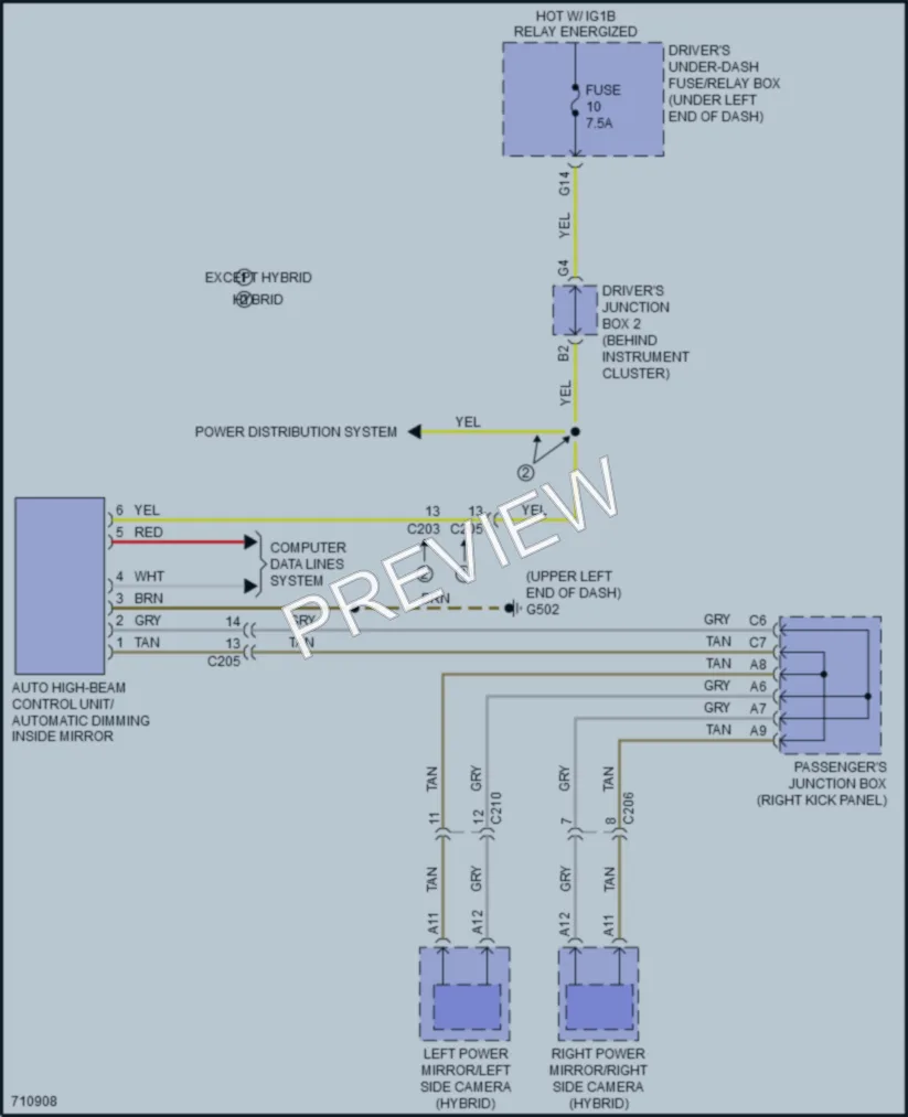 2020 Acura RLX Power Mirrors wiring diagram preview